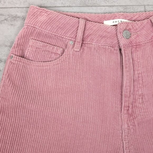PacSun Pants Womens Hibiscus Pink Corduroy Mom Jeans High Rise Straight Leg - Picture 9 of 16